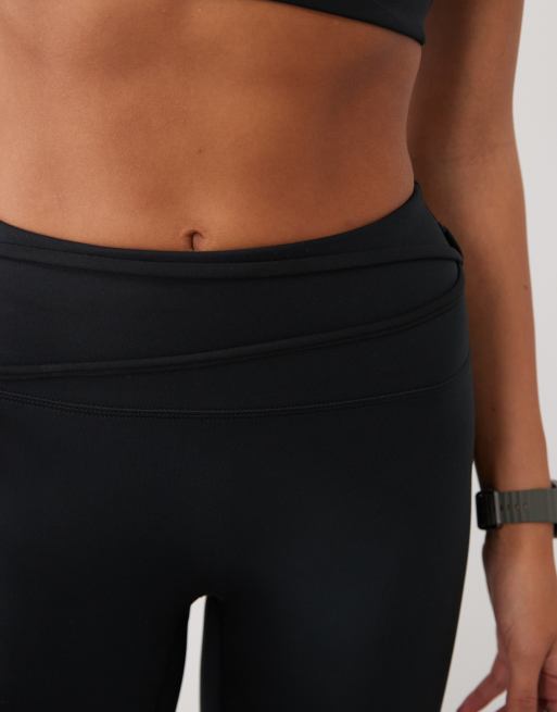 4505 soft touch kick flare yoga legging with tie waist detail in black, 4 of 5