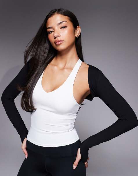 4505 soft touch layering long sleeve shrug in black