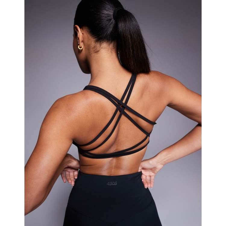4505 soft touch light support cross back studio bra with removable padding  in black | ASOS