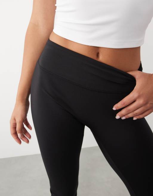 4505 Soft Touch low rise slim kick yoga leggings in black, 3 of 5