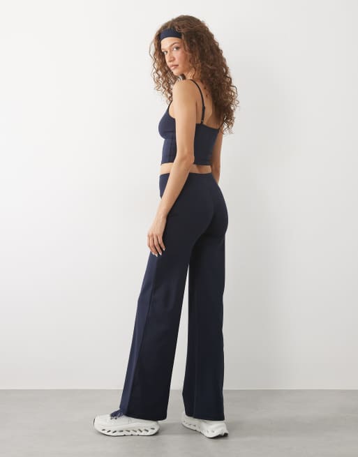 4505 soft touch low rise wide leg dance pants in navy, 2 of 5