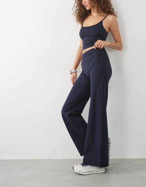 4505 soft touch low rise wide leg dance pants in navy, 4 of 5