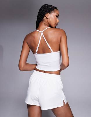4505 Soft Touch Ruched Front Yoga Cami Top With Shelf Bra