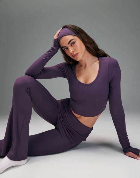 4505 soft touch scoop neck long sleeve top with ruched sleeves in heather - view 1