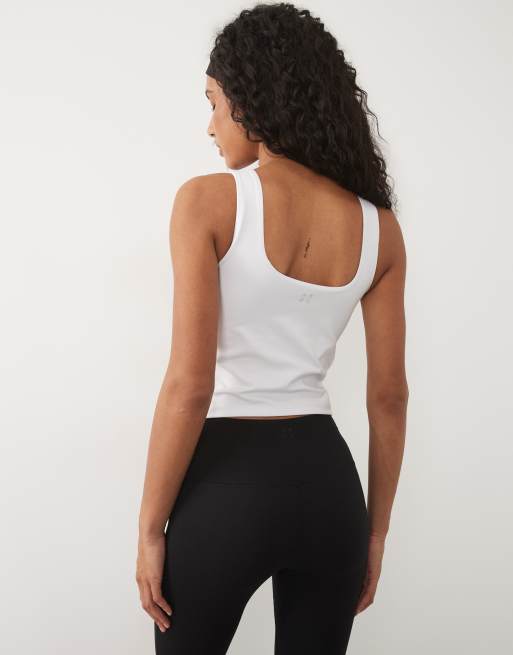 4505 soft touch scoop neck vest with inner bra and removable padding in white, 2 of 4