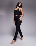 [ASOS] 4505 soft touch straight leg high waist yoga pants in black 14 Black