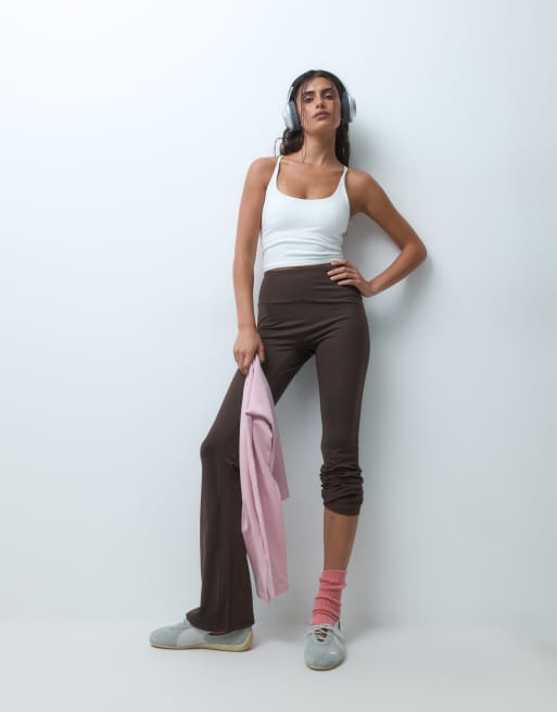 4505 soft touch tank top with inner bra and gathered back detail in white, 2 of 5
