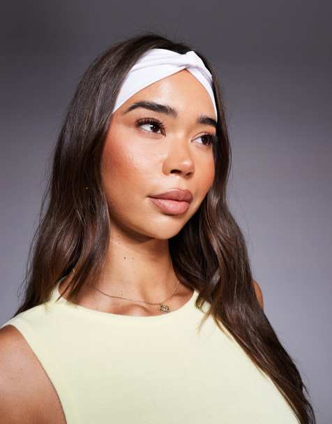 4505 soft touch twist front pilates headband in white - view 1