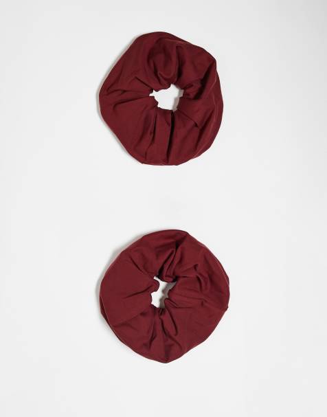 4505 soft touch yoga hair scrunchie 2 pack in burgundy - view 1