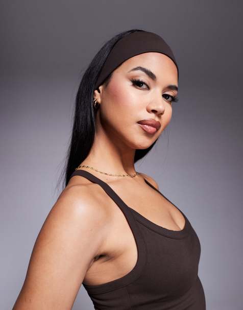 4505 soft touch yoga headband in chocolate - view 1