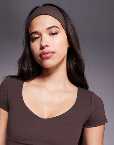 4505 soft touch yoga headband in plum chocolate - view 1