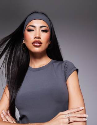 4505 4505 soft touch yoga wide headband in blue grey