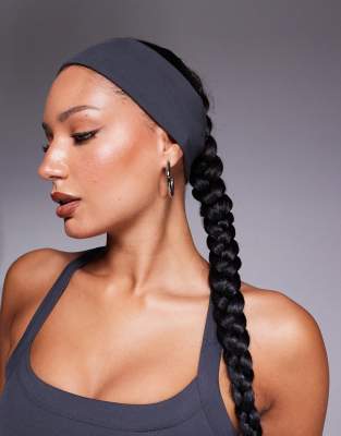 4505 4505 soft touch yoga wide headband in iron grey