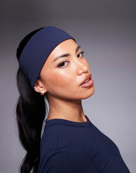 4505 soft touch yoga wide headband in midnight navy - view 1