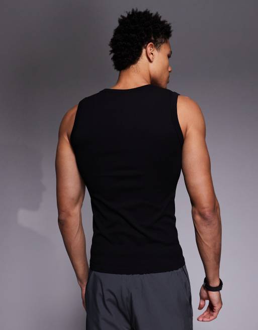 4505 - Sort henley-overdel i sømløs ribstrik i slim fit, 3 af 5