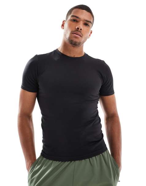 4505 - Sort sømløs trænings-T-shirt i slim fit - view 1