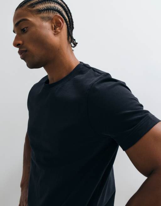 4505 - Sort tætsiddende krympet baby-T-shirt i bomuld med hurtigttørrende finish, 2 af 5