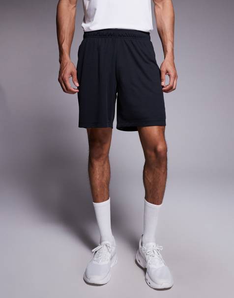 4505 - Sorte 18-cm-træningsshorts med lynlåslommer i hurtigttørrende mesh - view 1