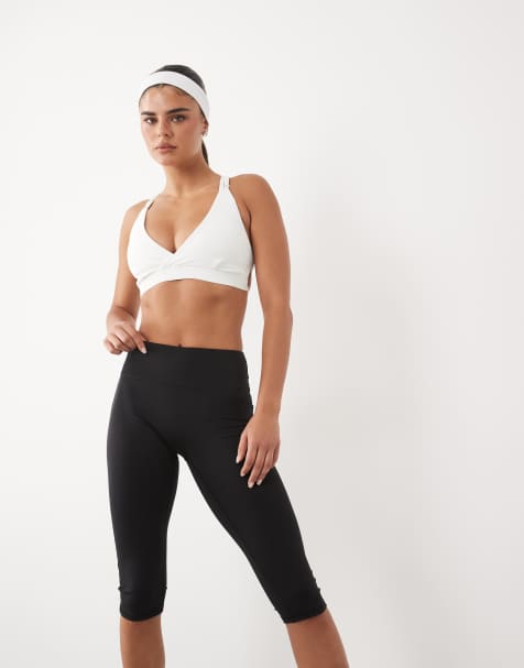 4505 - Sorte bløde capri-yogaleggings med lav talje - view 1