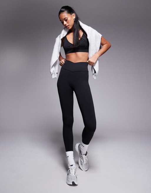 4505 - Sorte sømløse fitness-leggings med høj talje og slå-om-snit 