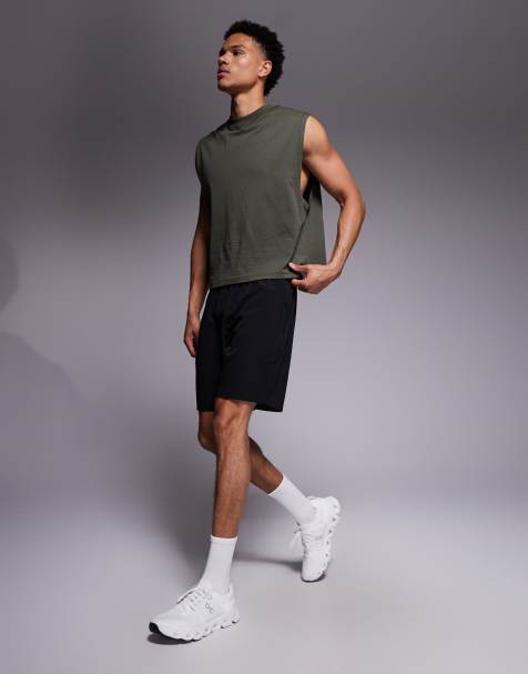 4505 – Sport-Tanktop aus schnell trocknender Baumwolle in Khaki mit Cropped-Passform - view 1