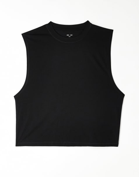 4505 – Sport-Tanktop in Schwarz im Cropped Fit aus schnelltrocknendem Netzstoff - view 1