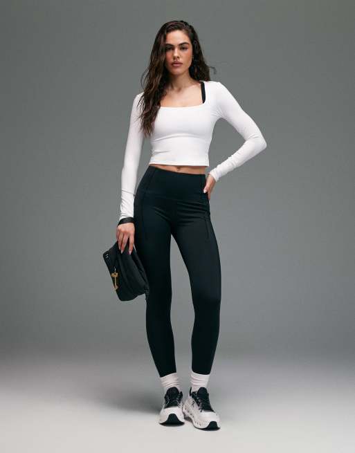 4505 - Sportlegging met actieve taille en hoge taille in zwart, 3 van 5