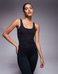 [ASOS] 4505 square neck singlet with inner bra in black 4 Black