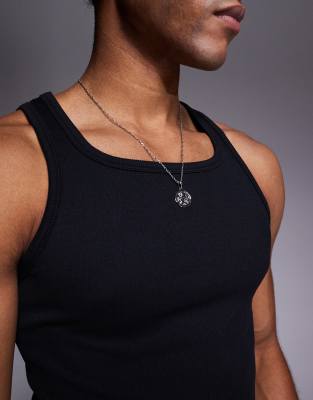4505 Square Neck Slim Fit Seamless Rib Knit Training Tank Top