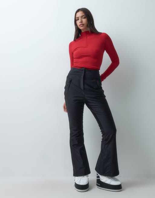4505 strato base termico in pile da sci, a maniche lunghe, con zip a 1/4, rosso rubino, 3 di 4