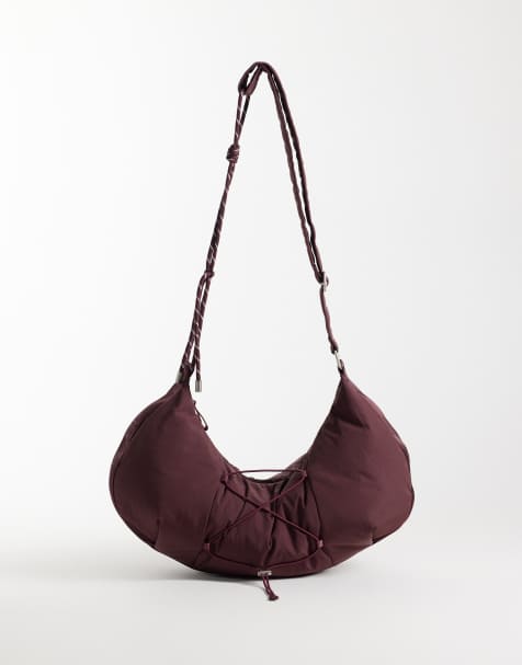4505 studio geweven crossbodytas met touwdetail in plum - view 1