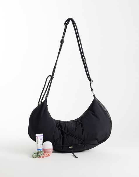 4505 studio pleciona torebka crossbody z detalem ze sznurka w czerni - view 1