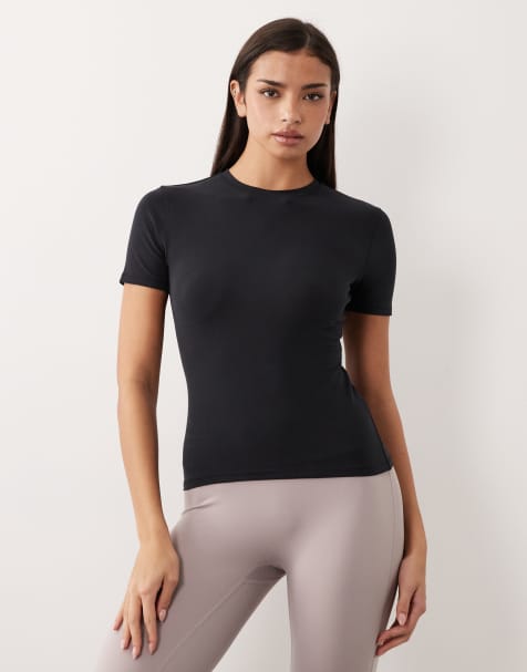4505 – Svart, figurnära, vardaglig t-shirt i bomull med snabbtorkande finish - view 1