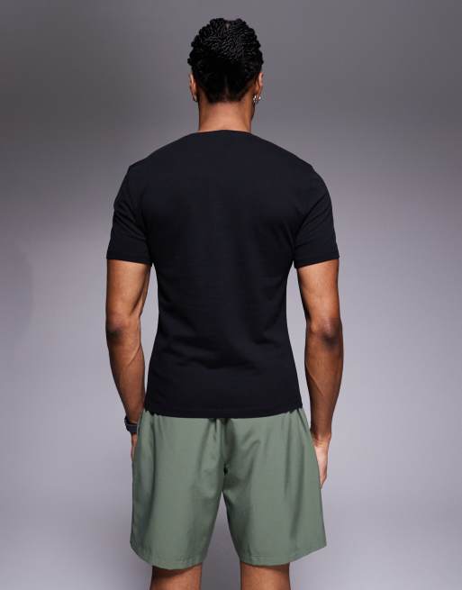 4505 – Svart, krympt, liten T-shirt i bomull med snabbtorkande finish , 3 av 5