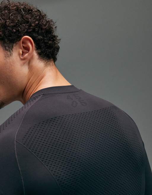 4505 – Svart, långärmad topp i seamless-design med muscle fit och definierande kompression, 3 av 5