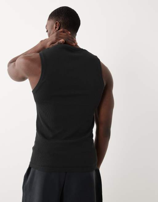 4505 – Svart, ribbat träningslinne i seamless-design med muscle fit, 3 av 5