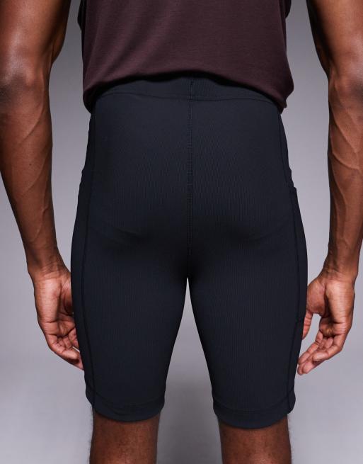 4505 – Svarta, ribbade underställsshorts för löpning med mobilficka, 5 av 5