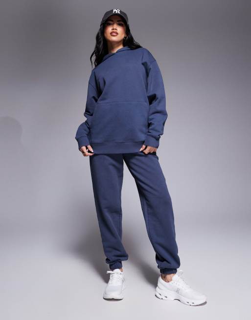 4505 - Sweat à capuche de sport en tissu épais à séchage rapide - Bleu marine délavé , 2 de 4
