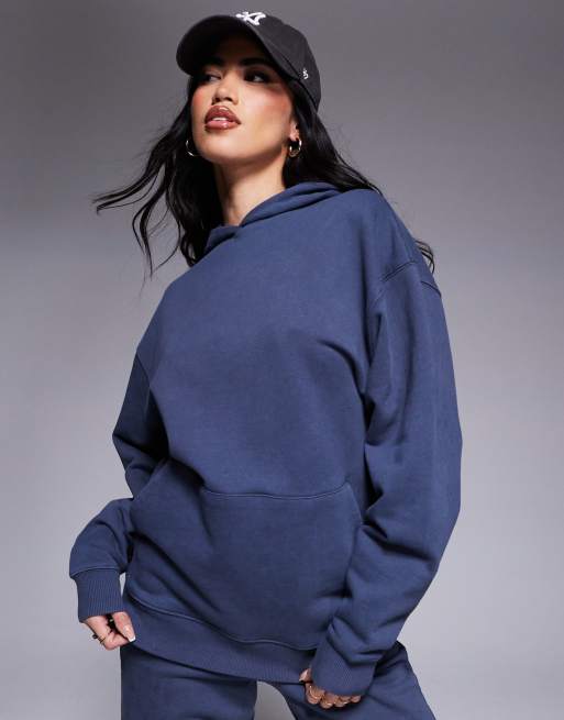 4505 - Sweat à capuche de sport en tissu épais à séchage rapide - Bleu marine délavé , 4 de 4
