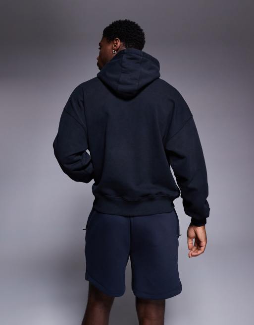 4505 - Sweat à capuche de sport en tissu épais à séchage rapide - Noir délavé , 2 de 4