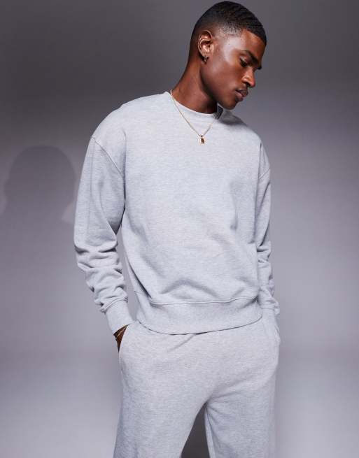 4505 - Sweat court de sport en coton à séchage rapide coupe carrée - Gris chiné , 2 de 4