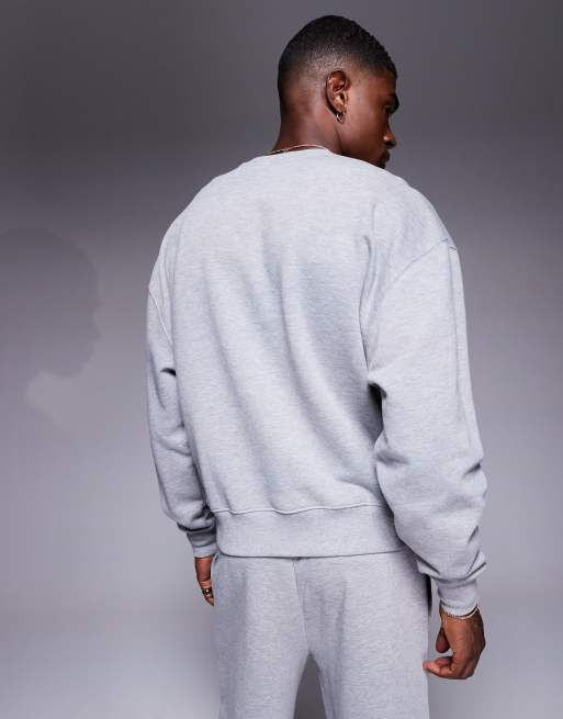 4505 - Sweat court de sport en coton à séchage rapide coupe carrée - Gris chiné , 4 de 4