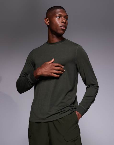 4505 – Szybkoschnący dżersejowy top sportowy z długimi rękawami w kolorze khaki - view 1