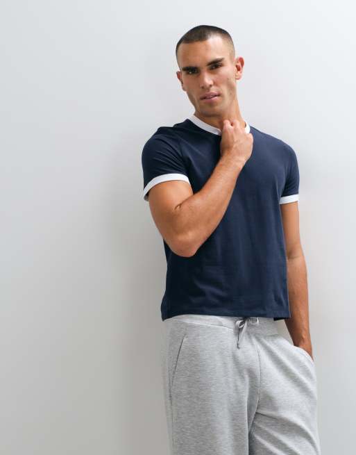 4505 - T-shirt baby ristretta attillata in cotone blu navy con finitura quick dry, 4 di 5