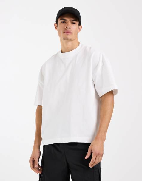 4505 - T-shirt coupe carrée à épaules tombantes en coton épais à séchage rapide - Blanc - view 1