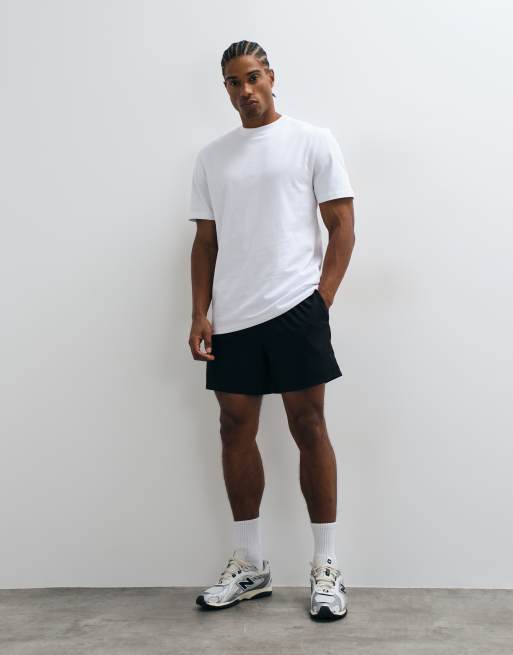 4505 - T-shirt coupe classique en coton épais à séchage rapide - Blanc, 4 de 5
