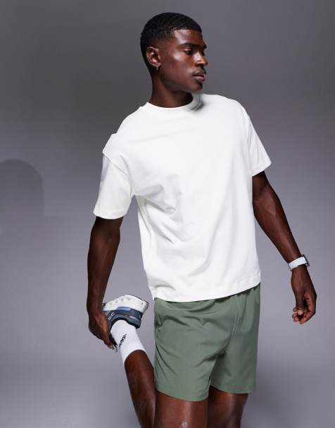 4505 - T-shirt crop top coupe carrée en coton épais à séchage rapide - Blanc vintage - view 1