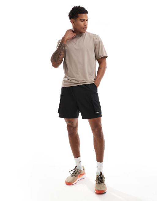 4505 - T-shirt da allenamento color grigio talpa corta squadrata in rete 