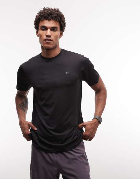 4505 - T-shirt da allenamento leggera ad asciugatura rapida nera con logo sul petto - view 1