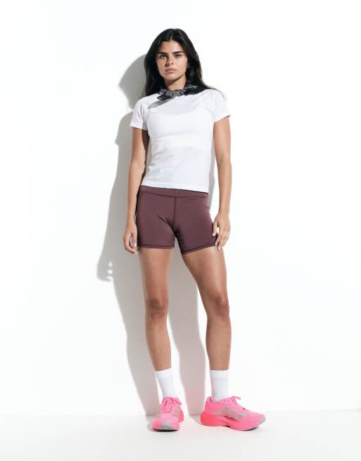 4505 - T-shirt da corsa leggera in rete senza cuciture bianca, 3 di 5